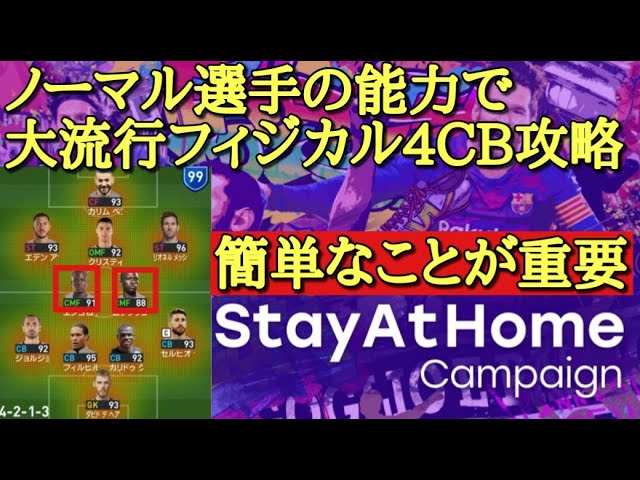 でほとんどの人が採用してるフィジカル4cb攻略 ノーマル選手の能力でもできる簡単な攻撃の形とコンセプトアレンジ紹介 ウイイレ Youtube