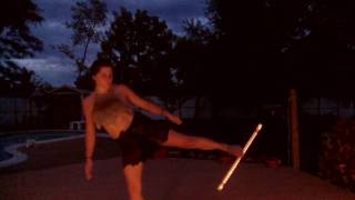 Long string levi-wand magic with astral hoops led wand