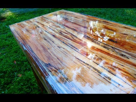 Super High Gloss Table from Tree Limb Repurposing 