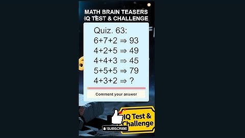 Math Brain Teasers: IQ Test & Challenge #mathquiz #mathpuzzle