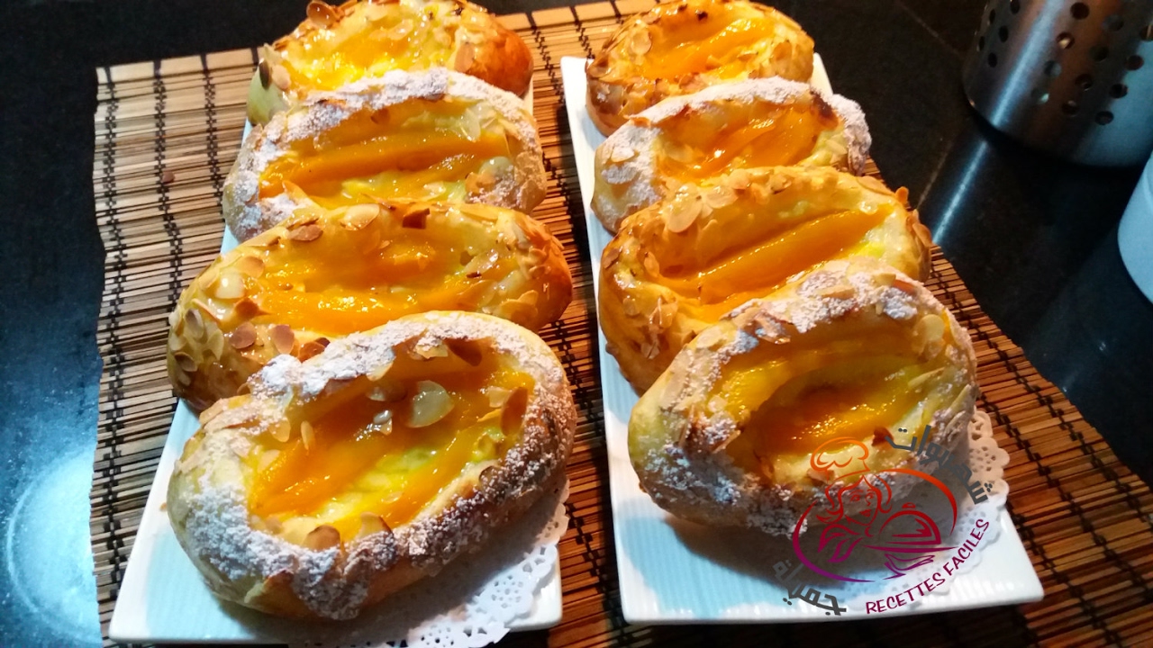 بريوش بالكريمة وفاكهة المونك  لذيذ سهل وخفيف /Brioche à la mangue