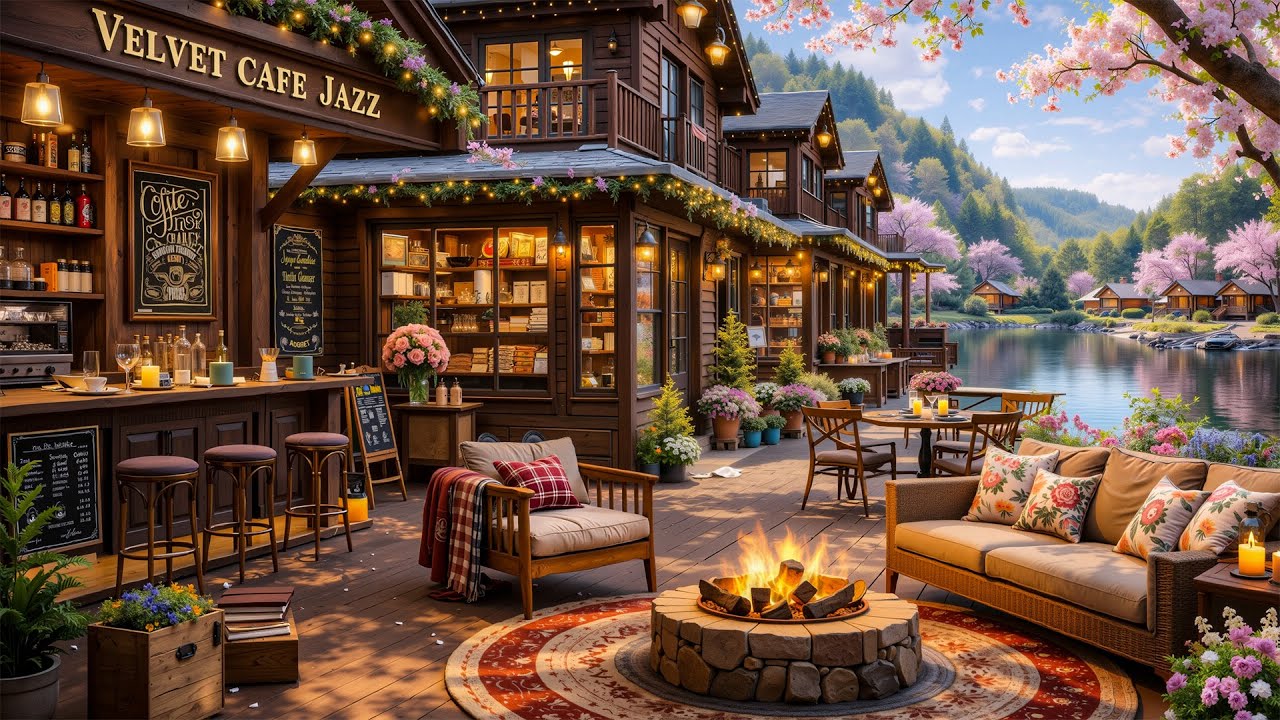 Sweet Spring Jazz at Coffee Shop 🌺 Smooth Jazz Instrumental Music for Work, Study & Positive Mood