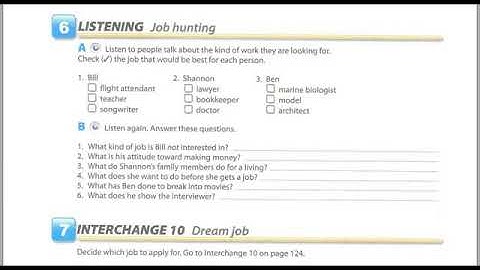 Unit 10- Listening: Job hunting