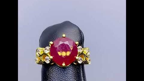 Nhẫn Nữ Đá Ruby Cắt Facet - Vỏ Vàng 14k #NRB-0812-04