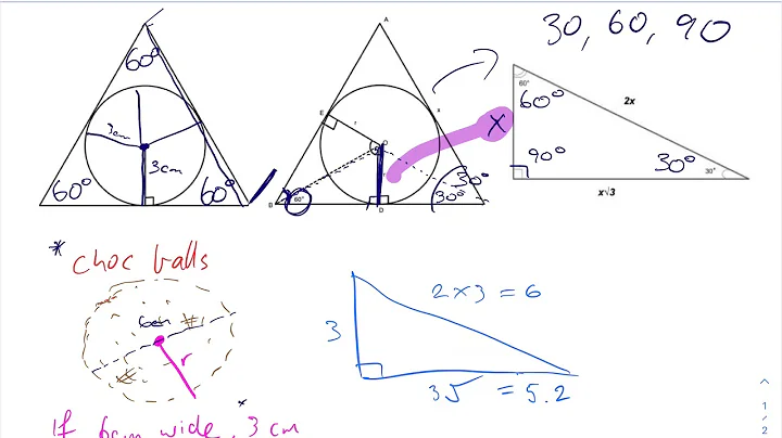 circle inside a triangle - finding triangle side length