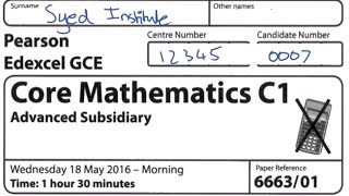 Edexcel Core 1 May 2016 C1 ALevel Maths (Complete Paper)