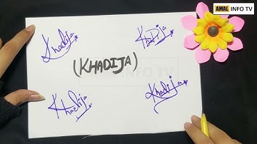 Khadija Name Signature - Handwritten Signature Style for Khadija Name