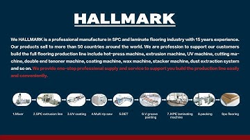 Automatic SPC flooring production line extruder cutting DET Vgroove painting IXPE laminating packing