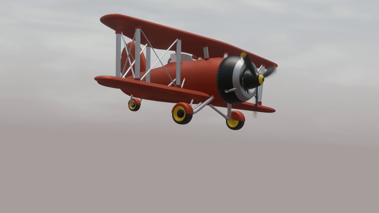 Toy Biplane [Blender 2.9]