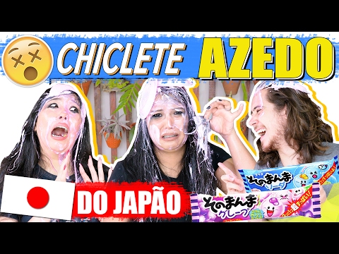 DESAFIO DO CHICLETE JAPONÊS COM TORTA NA CARA | Blog das irmãs