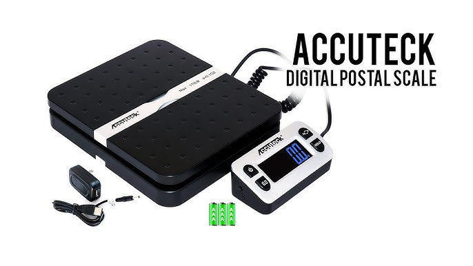 Accuteck 50 lb All-in-One Black Digital Shipping Postal Scale with Adapter (W-8250-50B)