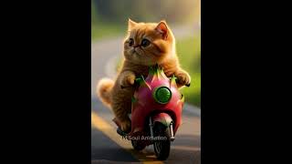 Orange Cat On Dragon Fruit Bike