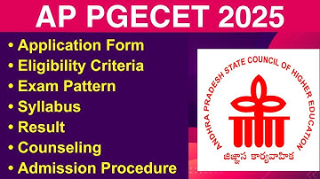 AP PGECET 2025 - Application form, Eligibility Criteria, Exam Date, Syllabus, Counseling