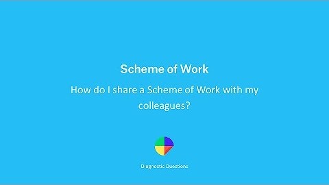 DQ Scheme of Work: How do I share a Scheme of Work with my colleagues?
