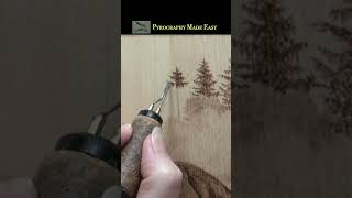 Wood Burning - Simple, easy Evergreen Trees tutorial #shorts