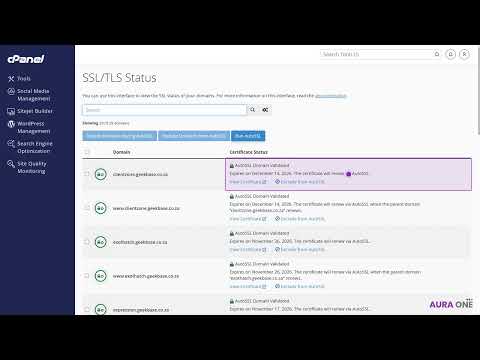 How to Get a Free SSL Certificate with AutoSSL in cPanel with Aura One