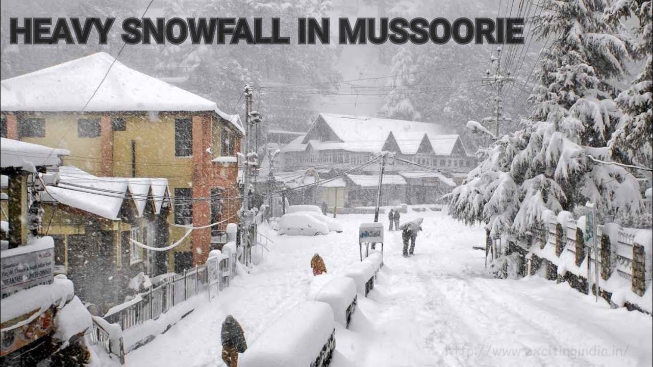 SNOWFALL IN MUSSOORIE DHANAULTI UTTRAKHAND 2019 YouTube