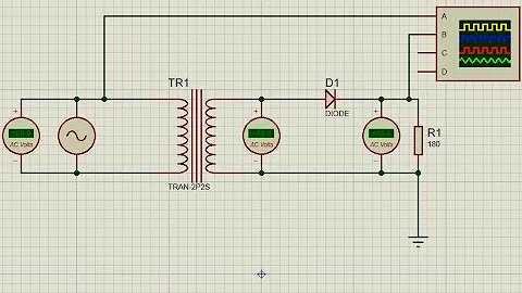 half wave rectifier circuit in proteus