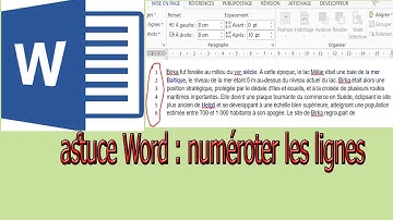 Word : Comment numéroter les lignes pour réferencier  votre texte