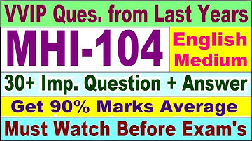 MHI 104 Previous Year Question Paper in English | mhi 104 important questions with answer