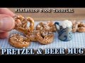 Miniature Pretzel/Brezel and Beer Mug // Polymer Clay Tutorial