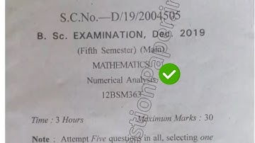 2019 CBLU BSc 5th Sem Mathematics Numerical Analysis Question Paper