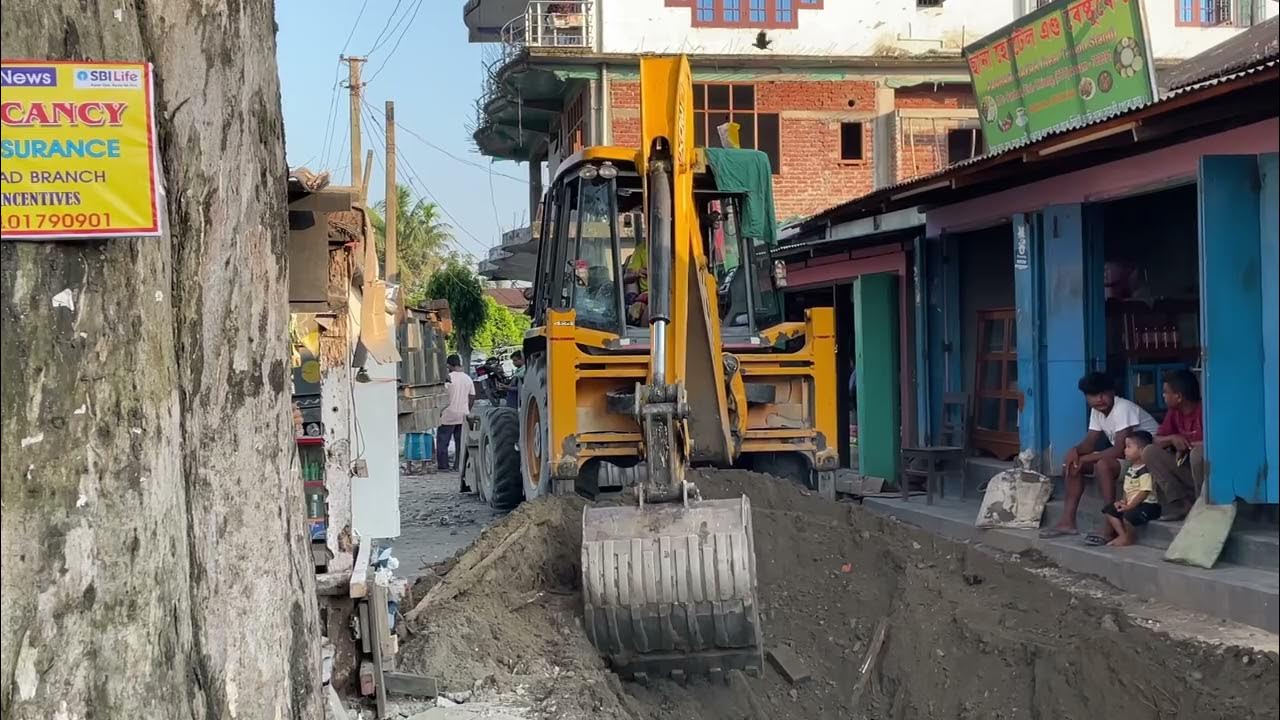 JCB Work Video Excavator Working Video JCB 3DX Making New Drain to 3