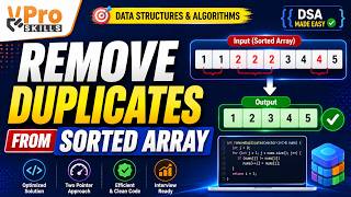 Remove Duplicates from Sorted List | Linked List | DSA | MNC Interviews | VPro Skills