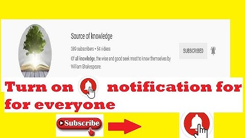 How to turn on bell notification icon in YouTube channel