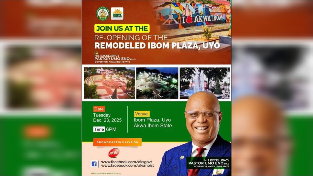 #Live:  Re-Opening of the Remodeled Ibom Plaza, Uyo by Gov. Umo Eno
