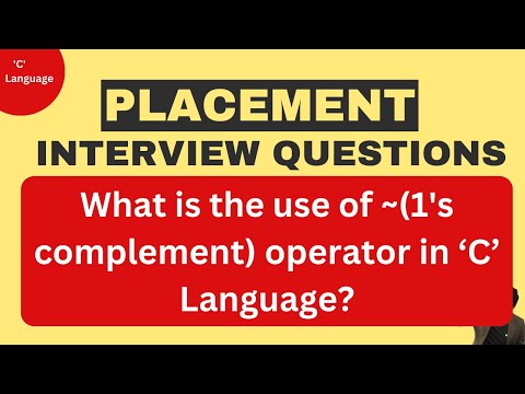 1's complement (~) operator in ‘C’ | Bitwise Operator