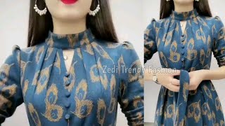 Latest Collar Neck Design Kurti Cutting Stitching/ Stylish Collar Neck/ Polo Collar/ Turtle Neck DIY