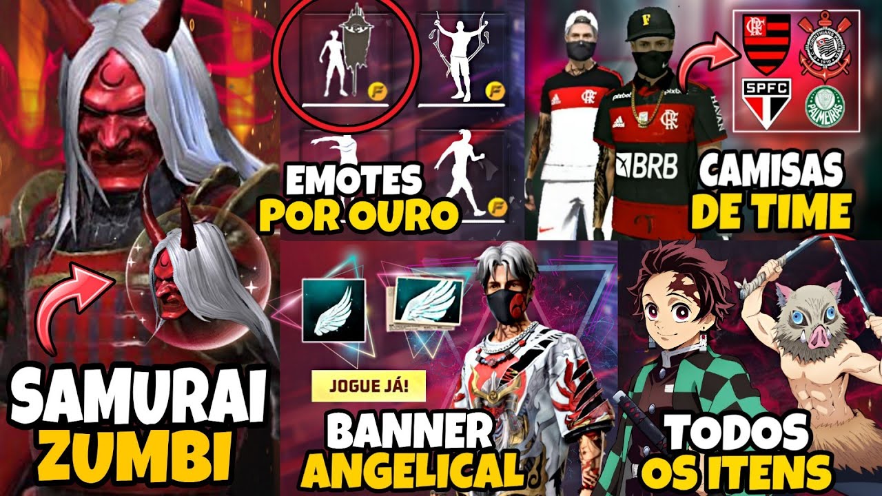 URGENTE!! NOVA ATUALIZAÇÃO DO FREE FIRE, ÍTENS POR OURO? DEMON SLAYER,  PEGUE O BANNER ANGELICAL?? 