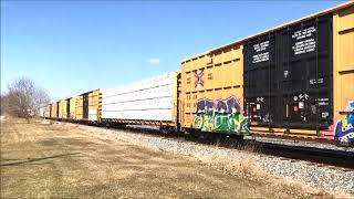 CSX X370-12 in Youngstown, OH w/BCOL, KCS & CSX and Two Engines with Same Numbers!  3/12/2019