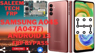 samsung a04s (a047f) android 13 frp bypass(a04s)bypass google account hard reset pattern lock pin