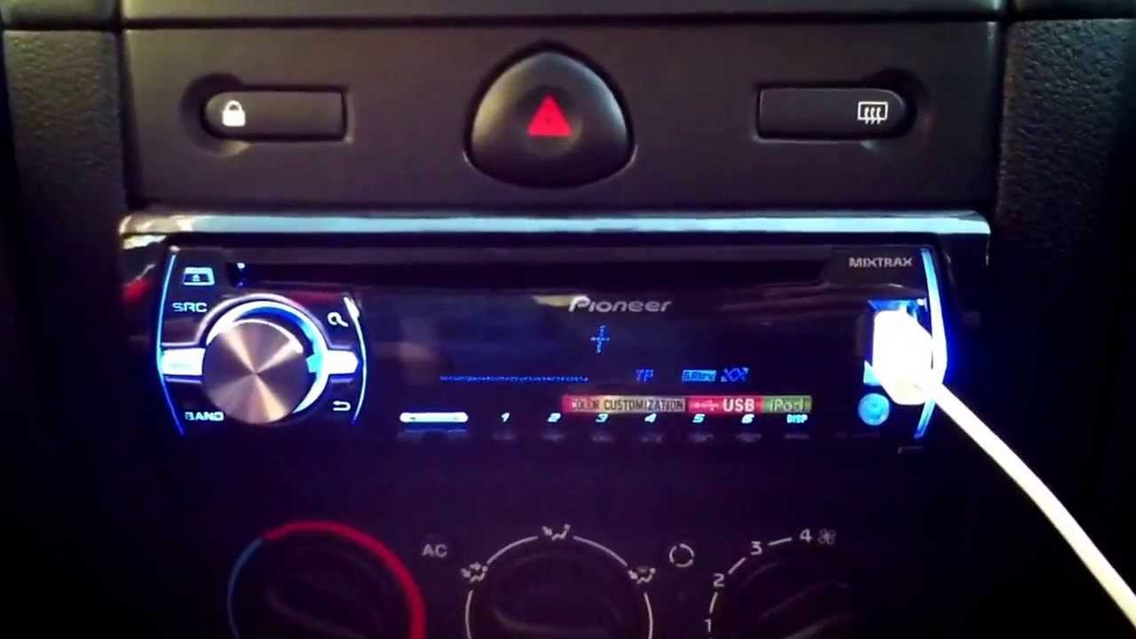 Pioneer DEH - X3500UI ( my renault cli ) - YouTube