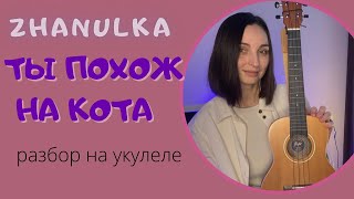 ТЫ ПОХОЖ НА КОТА - Жанулька | разбор на укулеле