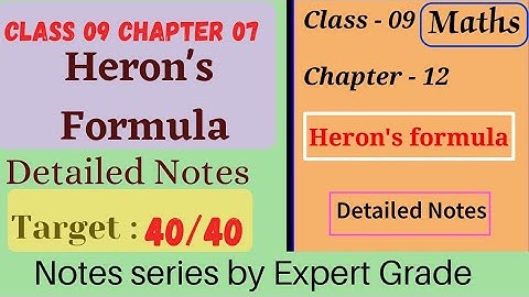 Class 9 maths chapter 12 Notes| Heron