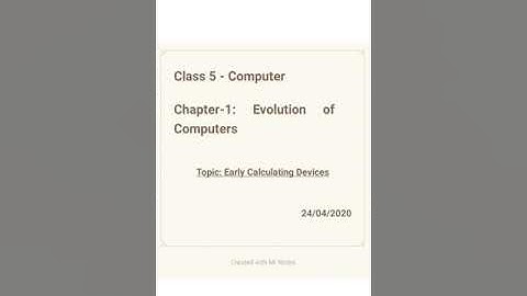 Class 5 computer ch 1 evolution of computer