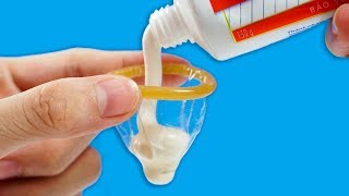 7 life hacks with condom - simple toothpaste supper and balloon hacks,
5 minute crafts for girls men. ideas en minutos chicas: h...