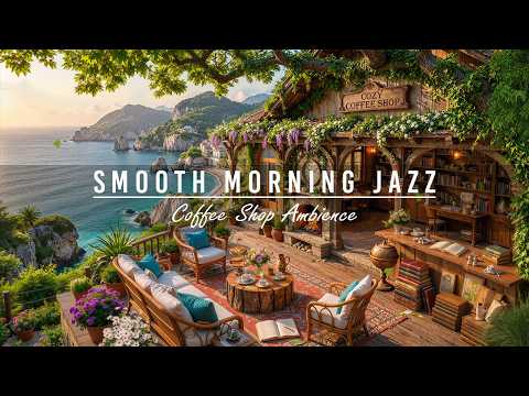 Warm Morning with Smooth Jazz Instrumental Music 🌊 Summer Coffee Shop Ambience & Jazz Relaxing Music