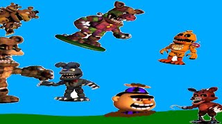 Fnaf 4 Animatronics Vs Bubba,Brow Boy And Pork Patch