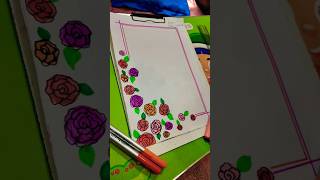 easy border design.rose design#assignment #art#artwork#trending#youtubeshorts#artscraft#drawing