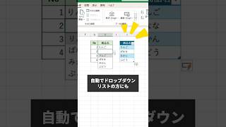 プルダウンのリストを自動で追加する方法！ #excel #エクセル #shorts