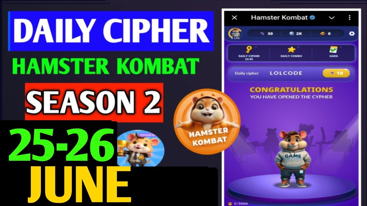 Hamster Kombat Game Dev Daily Cipher 25 June | Hamster Kombat Daily Cipher Code | Daily Combo