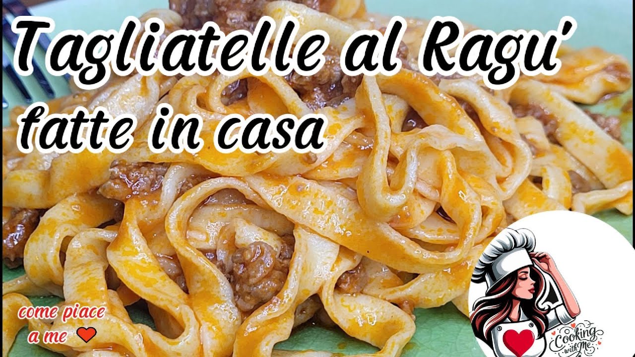 TAGLIATELLE fatte in casa al ragù, COME UNA VOLTA la faceva mia NONNA! 👵❤️ ,con solo 2 ingredienti 🍝