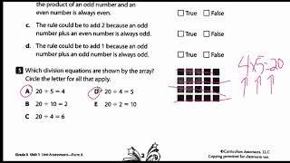 3rd Grade Math Unit 1 Assessment Review (modified)