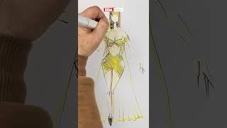 Fashion Sketch Magic! 💛 | SSM Fashion Official #shorts
