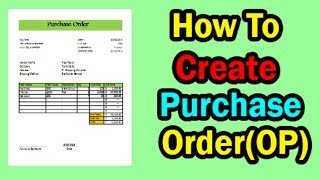 How to Create Purchase Order (PO) in Ms Excel || Ms Excel Training
