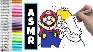 Speed Coloring Asmr Sounds Super Mario And Princess Peach Coloring Book Page No Talking